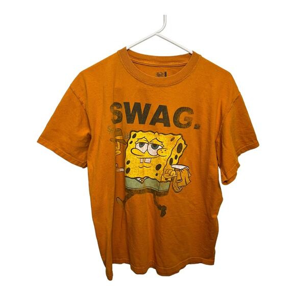 Spongebob dark mustard yellow swag graphic tee shirt - Picture 1 of 5